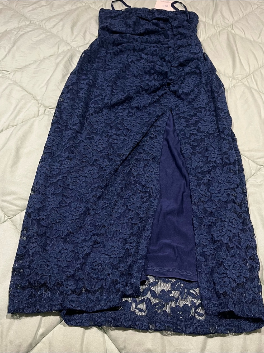 Floral Lace Sleeveless Side Split Dress Slim Fit Party Maxi, Sm